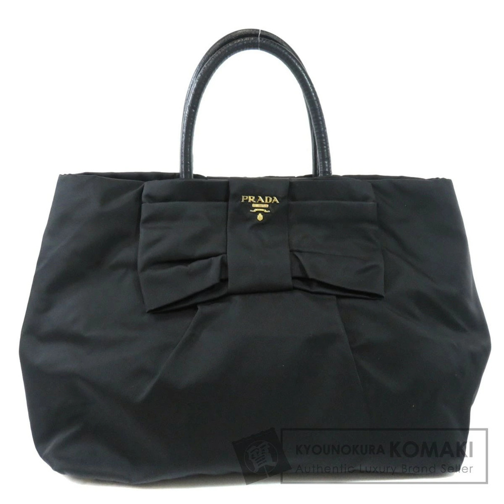 Prada Fiocco bow satchel black leather prominent bow